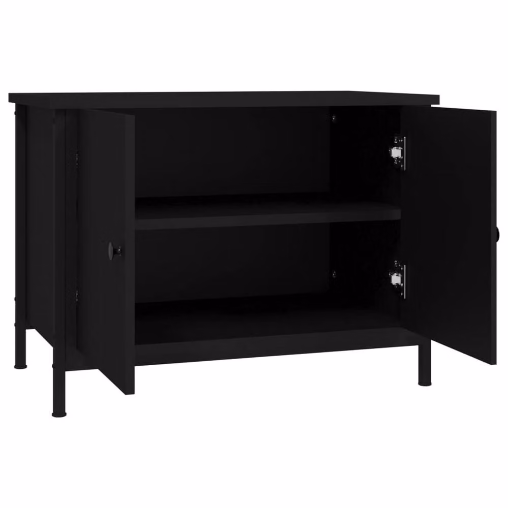 Berkfield Home Modern Black TV Cabinet with Doors, W/D/H: 60 x 35 x 45 cm – 4