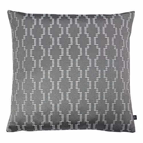 Ashley Wilde Nash Grey Graphic Square Cushion, W/D/H: 50 x 50 x 50 cm