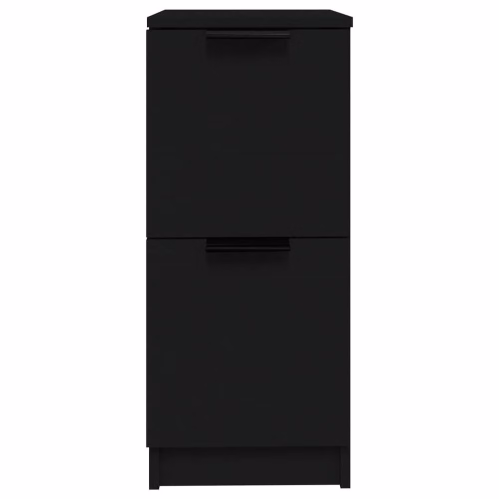 Berkfield Home Set of 2 Modern Black Matt Sideboards in Engineered Wood W/D/H: 30 x 30 x 70 cm – 5