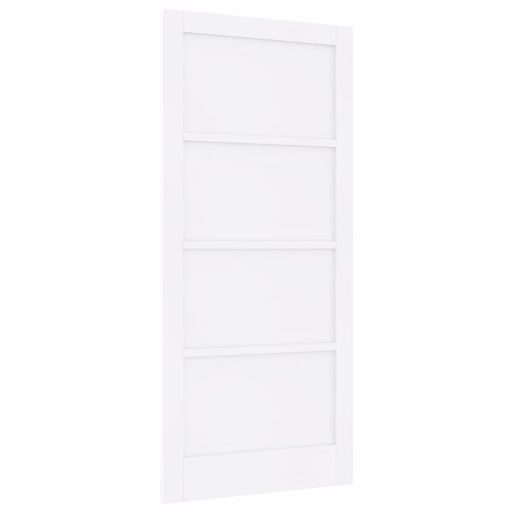 Berkfield Orkdal Modern White Lacquered Sliding Interior Door in Solid Wood Pine, W/H/D: 93 x 202 x 4 cm
