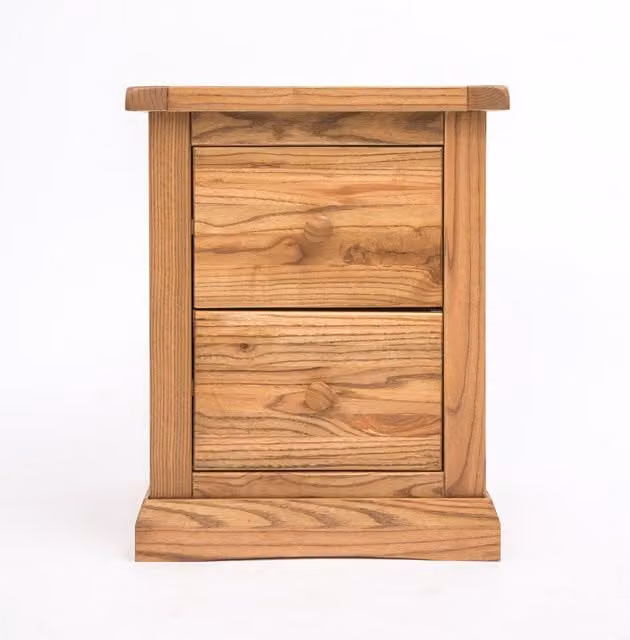 Cabinet Bits Salerno 2 Drawer Bedside Table in Natural Wood