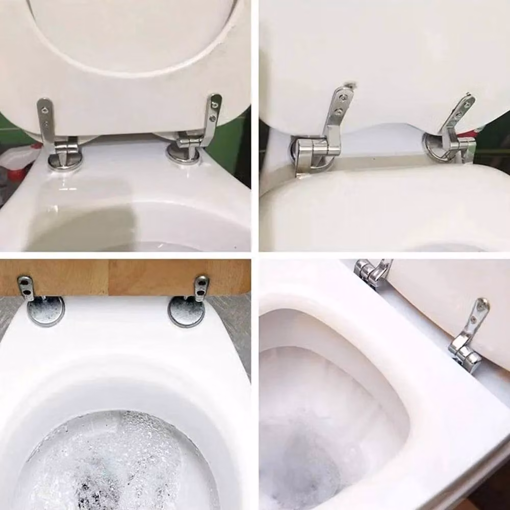 NESTLUNE Chrome Toilet Seat Hinges in Silver (Pack of 2) – 2