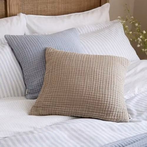 Riva Home Square Polyester Filled Cotton Cushion in Brown and Beige, W/D/H: 45 x 45 x 45 cm – 3