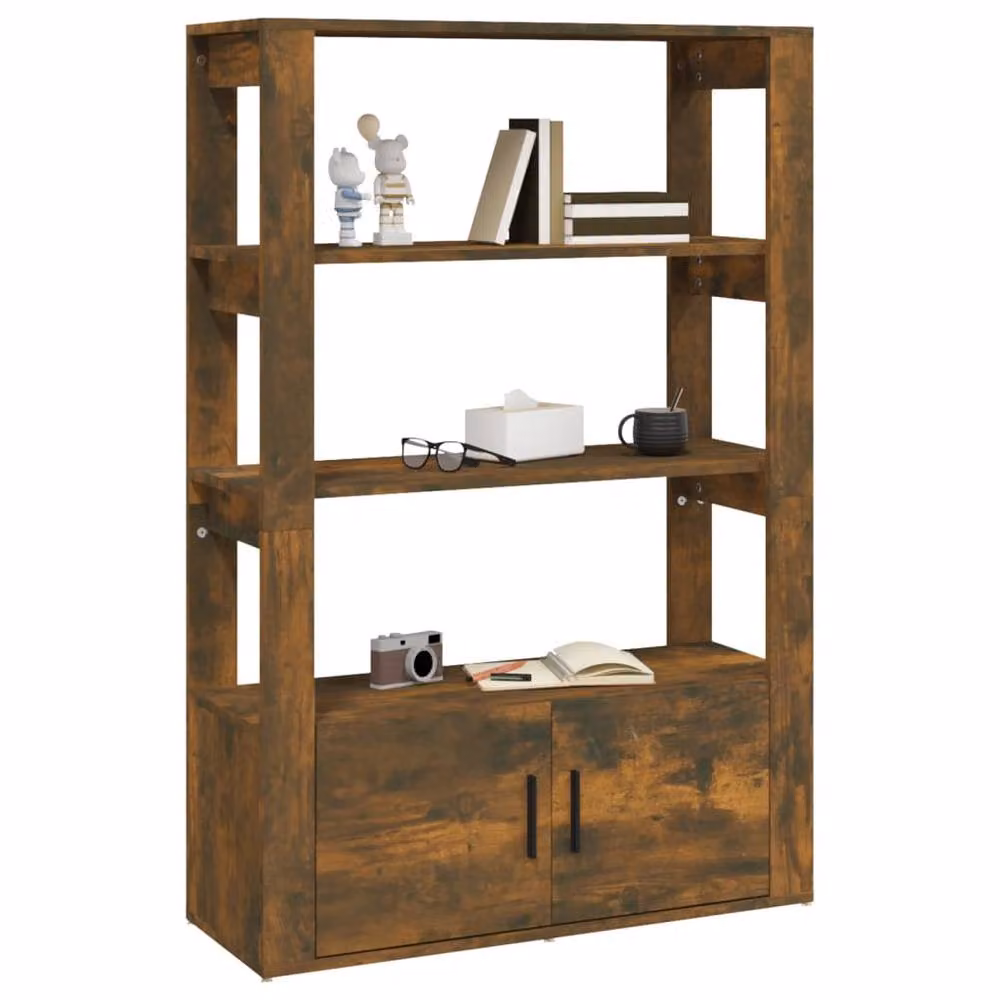 Berkfield Home Smoked Oak Sideboard in Brown, W/D/H: 80 x 30 x 119.5 cm – 3