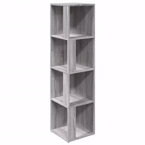 vidaXL Grey Sonoma Corner Cabinet with Hinged Doors and Internal Shelves, W/D/H: 33 x 33 x 132 cm