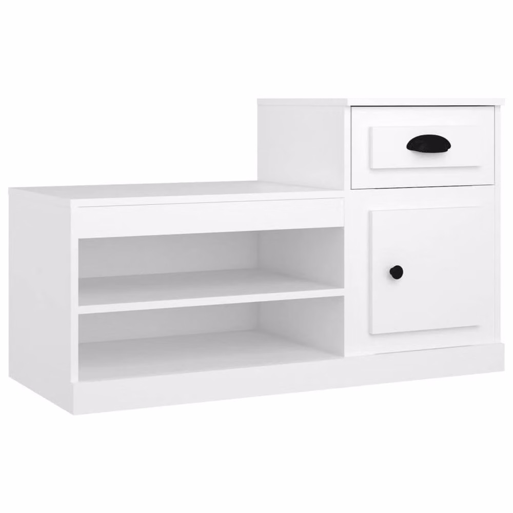 Berkfield Home White Modern Shoe Cabinet W: 100 cm, D: 42 cm, H: 60 cm – 2