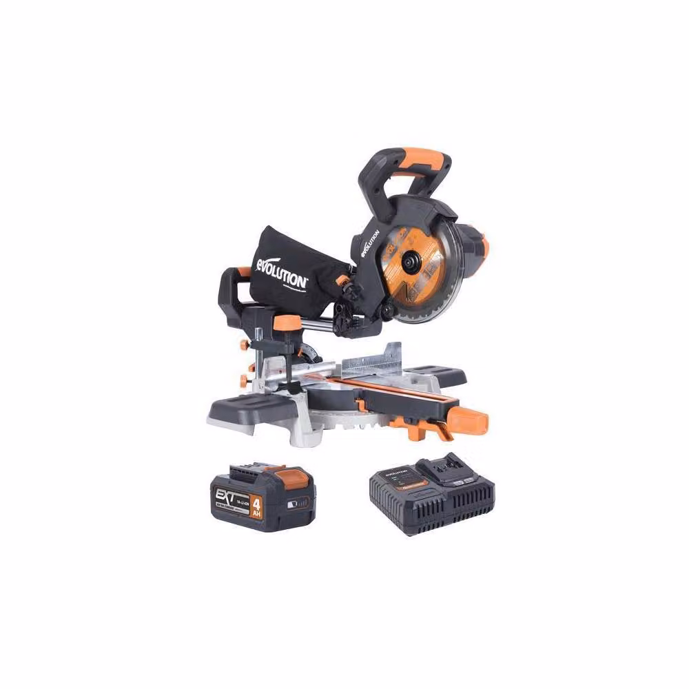 Evolution R185SMS-Li EXT 18V Sliding Mitre Saw with 4.0Ah Li-ion Battery in Black – 2
