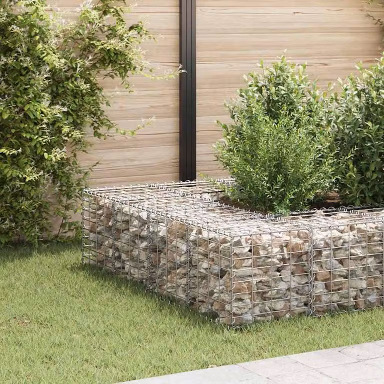 Berkfield Home Durable Cube Gabion Raised Bed in Silver Steel Wire, W/D/H: 40 x 40 x 40 cm