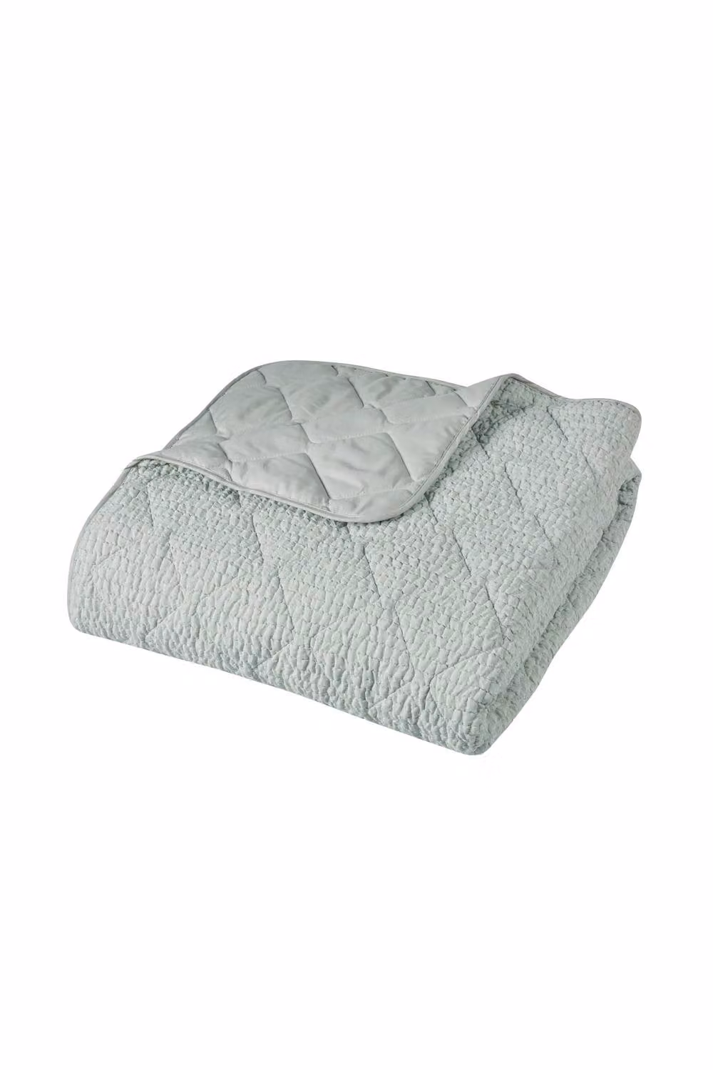 Catherine Lansfield Crinkle Seersucker Texture Bedspread in Green – 2