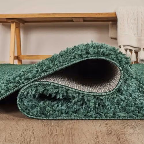 Desire Rugs Ainsley Plain Modern Shaggy Area Rug, Green, W: 290 cm, D: 40 cm – 2