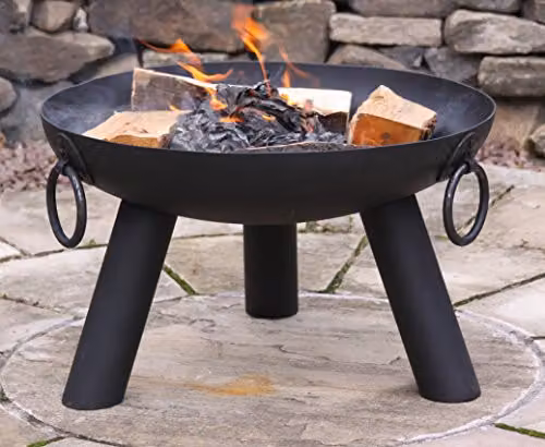 Gardeco Dakota Medium Steel Fire Pit Bowl in Black, W/D/H: 50 x 50 x 30 cm – 2
