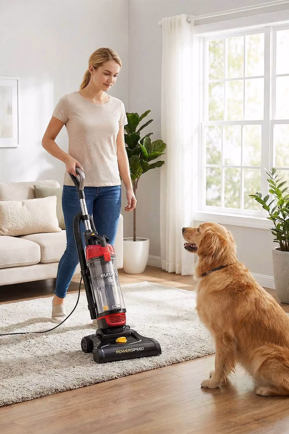 Living and Home Red Bagless Upright Vacuum Cleaner with 4.2L Capacity, 5 Height Settings and 3 Heads – 2