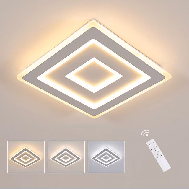 Pheashine White LED Diamond Ceiling Light, 52W, Diameter: 40 cm, Dimmable with Remote Control