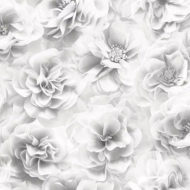Debona Bloom Floral Wallpaper in Silver