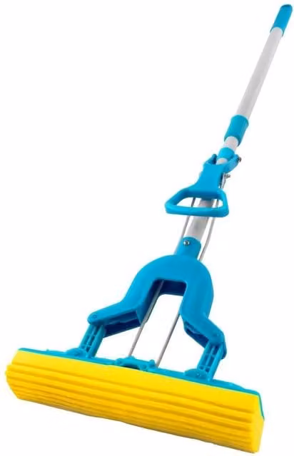 VOGREX Super Absorbent Sponge Mop with Telescopic Handle in Blue – 1
