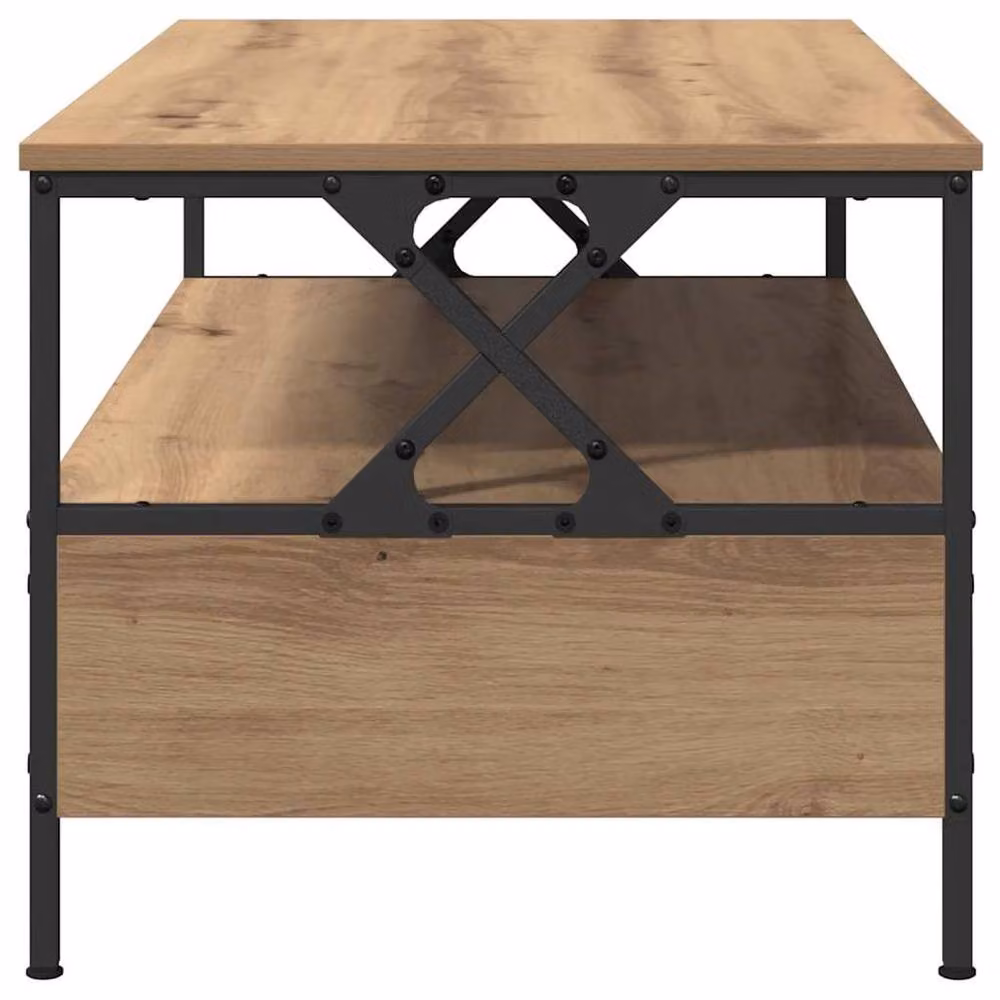 Berkfield Home Modern Rectangular Coffee Table in Artisan Oak Brown, W/D/H: 100 x 51 x 45 cm – 4