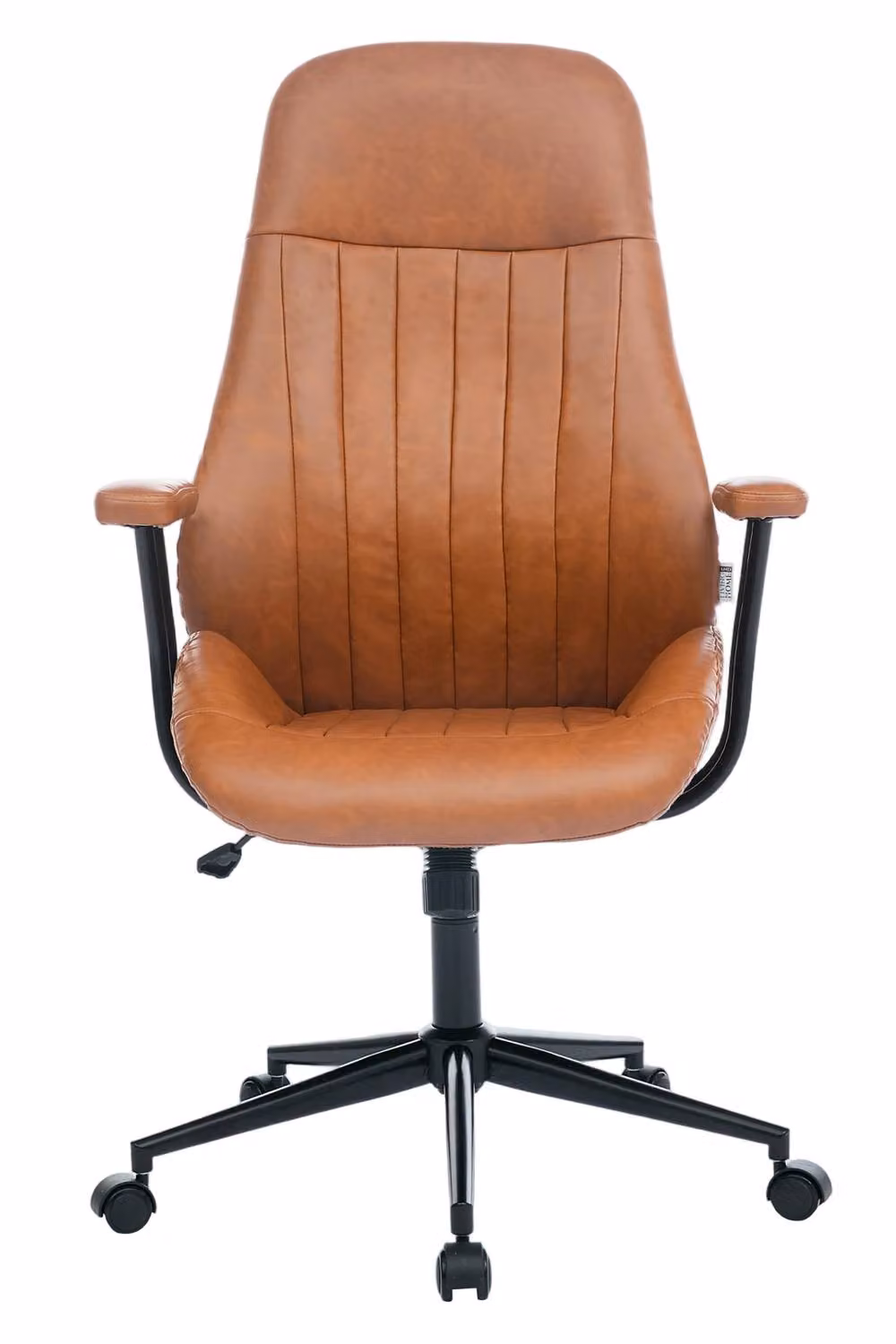 Living and Home Mid-Century Modern Brown Synthetic Leather Swivel Task Chair – 2