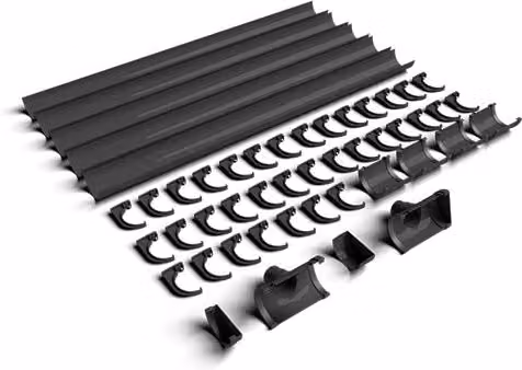 FloPlast Black Half Round Industrial Xtraflo Gutter Kit with Stopend Outlet