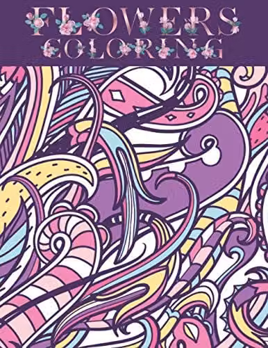 Flower Coloring Book with 50 Floral Designs for Adults, Multicolour – 1