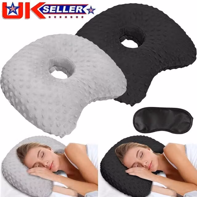 Kelvenix Grey Ear Piercing Protector Pillow for Side Sleepers – 1