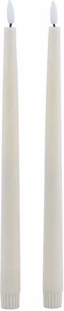 Lemon Pavilion Luxe Collection LED Taper Dinner Candles, Set of 2, Brown, W2 x D2 x H25 cm