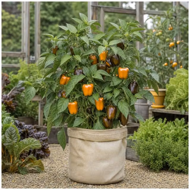 Plants By Post Liberty Belle Yellow Sweet Pepper Plant in a 2L Pot