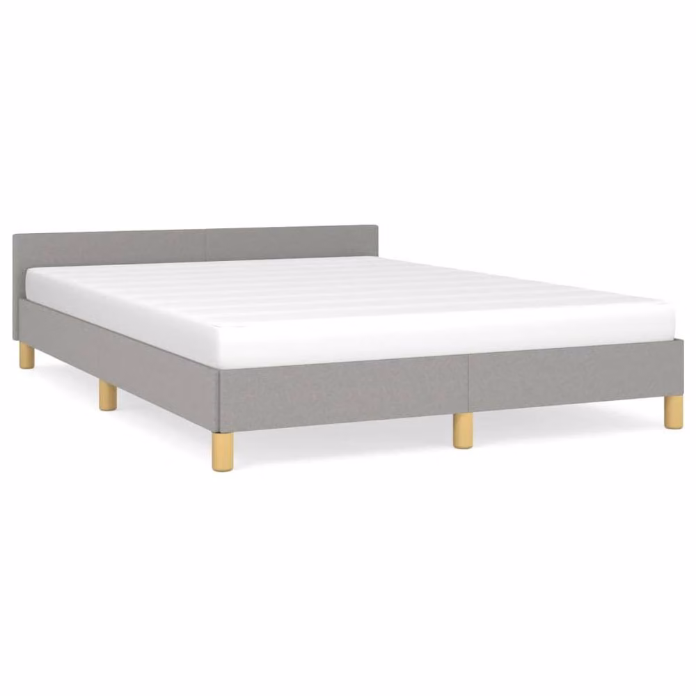 Berkfield Home Super King Fabric Bed Frame with Headboard in Light Grey, W: 180 cm, D: 200 cm – 2