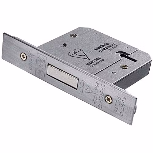 Loops 76mm 5 Lever BS Mortise Deadlock in Satin Stainless Steel