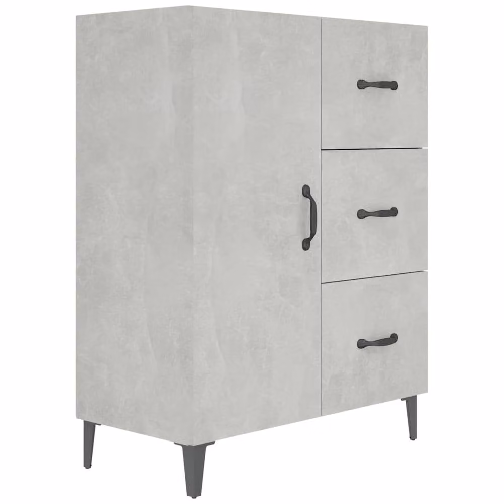 Berkfield Home Modern Sideboard in Concrete Grey, W/D/H: 69.5 x 34 x 90 cm – 2