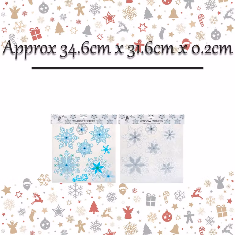 VFM e-Store Christmas Themed Adhesive Wall Stickers, Multicolour, W: 34.6 cm, H: 31.6 cm, D: 0.2 cm