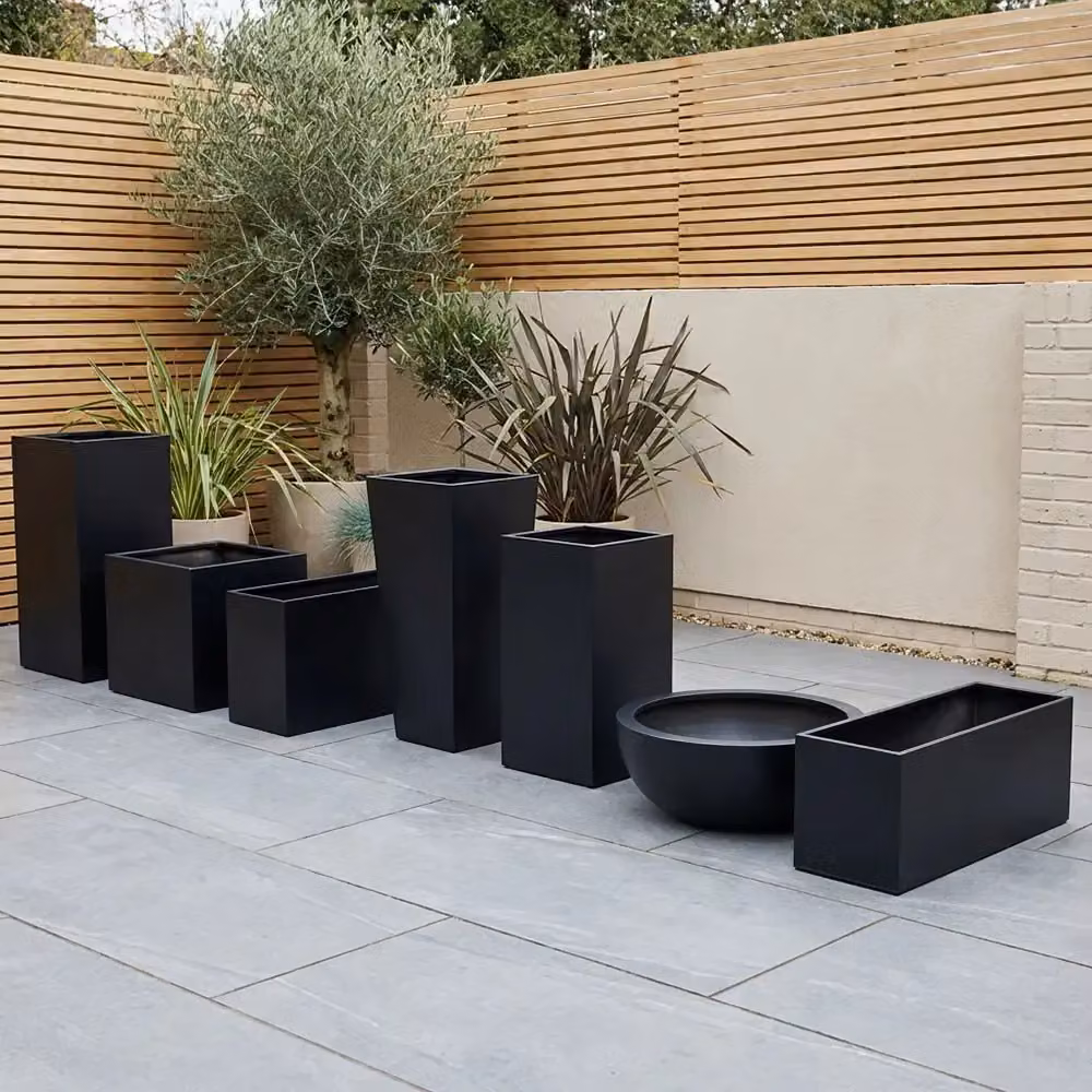 Tulipy Galvanised Steel Square Planter, Matte Black, W/D/H: 60 x 60 x 60 cm – 8
