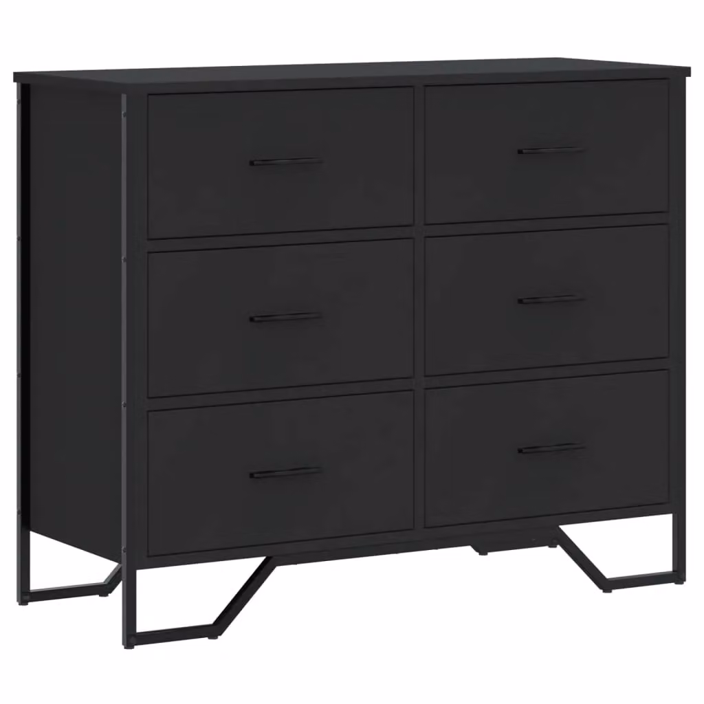 Berkfield Home Black Classic Chest of Drawers in MDF, W/D/H: 91 x 35.5 x 74.5 cm – 2