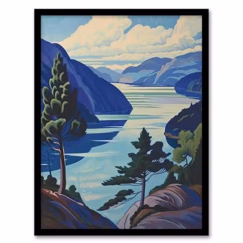Artery8 Loch Ness Lake Scottish Highlands Landscape Framed Wall Art Print, Multicolour, H 29.7 cm x W 21.0 cm x D 0.5 cm – 1