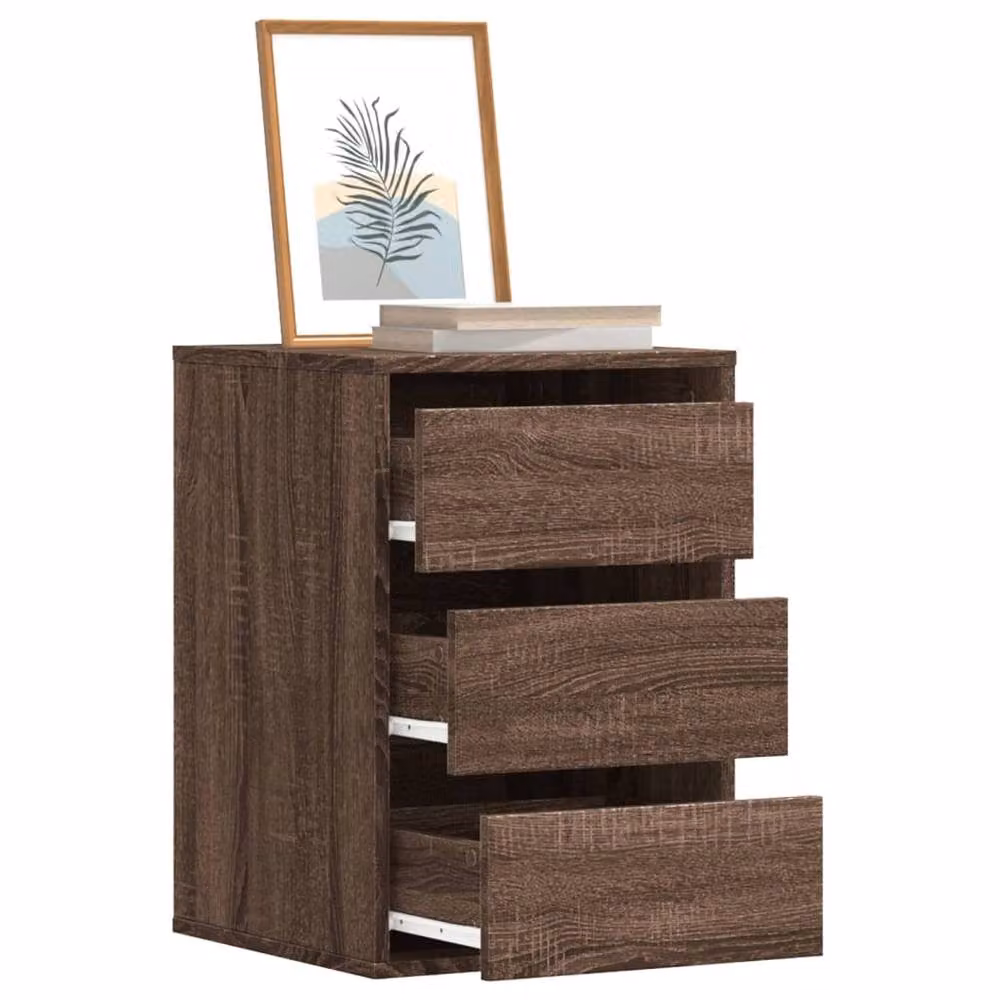 Berkfield Home Corner Chest of Drawers in Brown Oak, W/D/H: 40 x 41 x 58 cm – 2