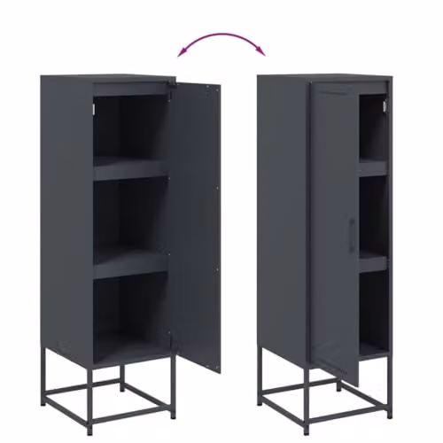 vidaXL Industrial Steel Highboard in Anthracite, W/D/H: 36 x 39 x 123 cm – 3