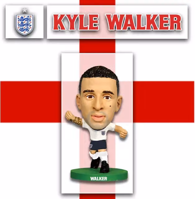 SoccerStarz Kyle Walker England Mini Figure, White and Multicolour, Height: 5 cm