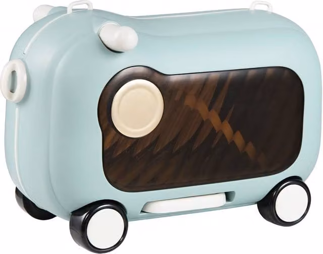 Costway Ride-on Luggage Suitcase with Retractable Pedal in Blue – 1