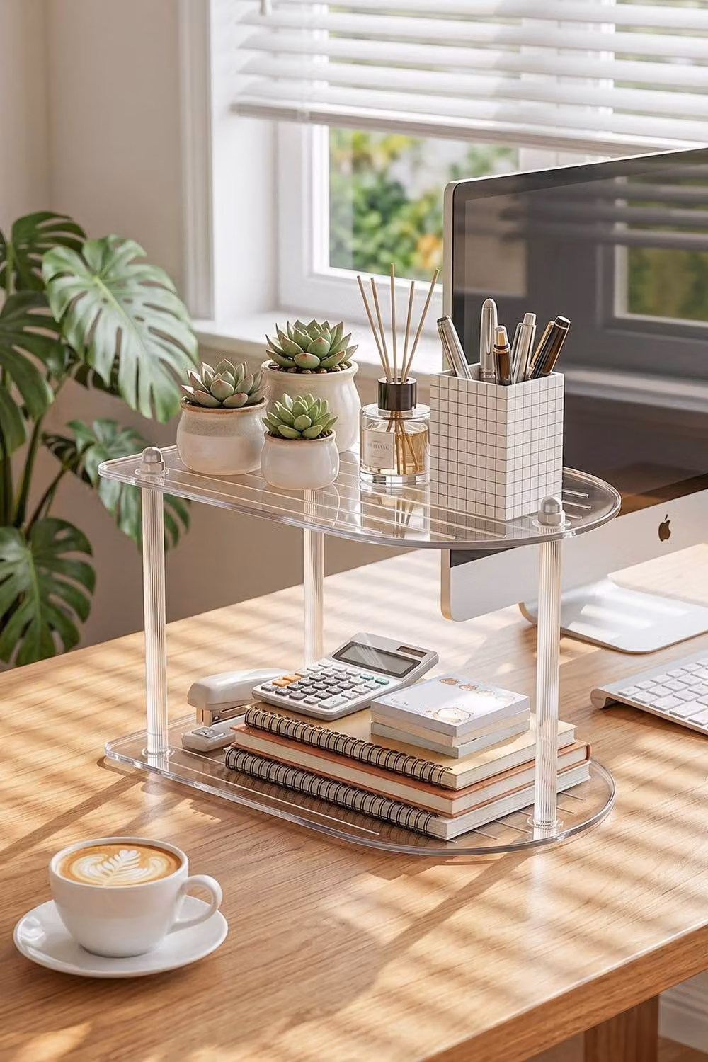 SHEONLY 2 Tier Acrylic Corner Countertop Organizer Shelf in Transparent – 4