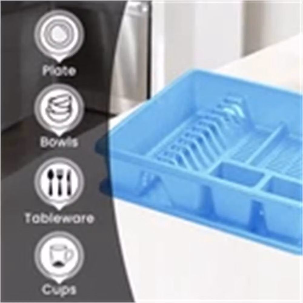 Nordara Blue Kitchen Sink Dish Drainer with Drip Tray, Width: 100 cm – 5