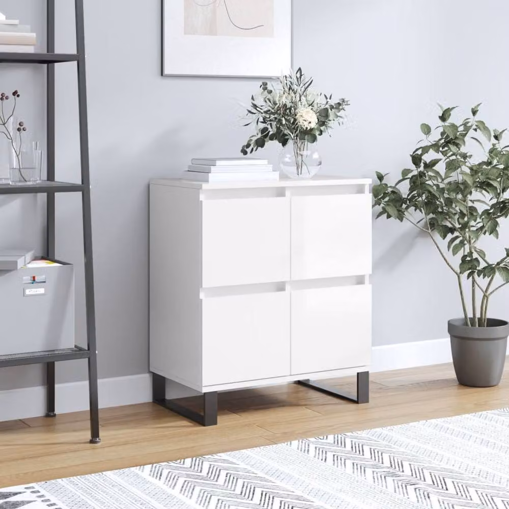 Berkfield Home Modern High Gloss White Sideboard W/D/H: 60 x 35 x 70 cm – 2