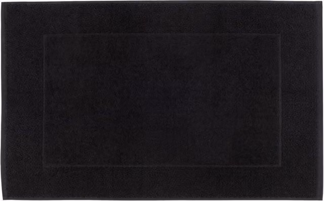 Torres Novas Black Cotton Quick Drying Rectangular Bath Mat W/D/H: 80 x 50 x 1 cm