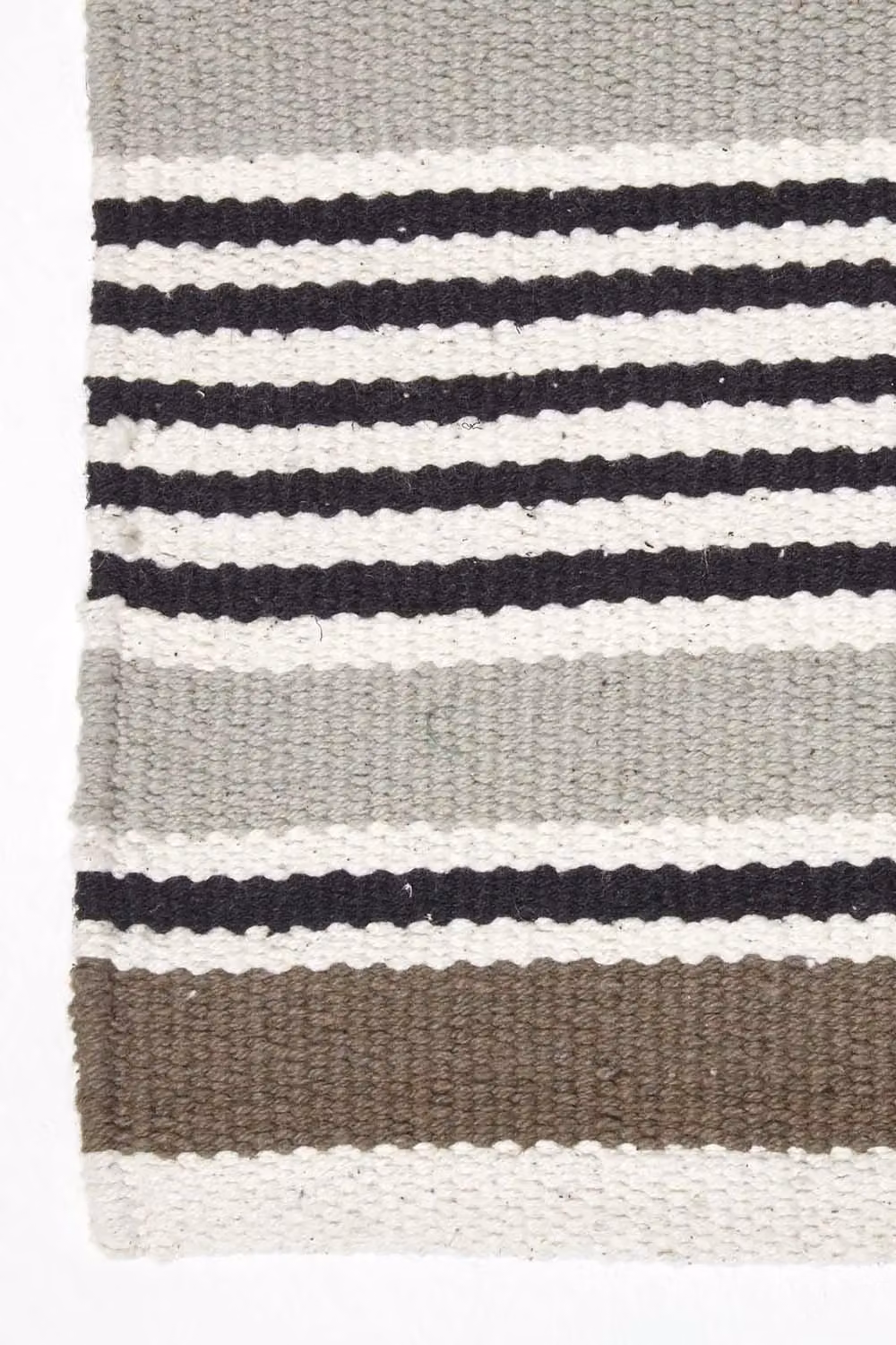 Homescapes Scandinavian Style Striped Cotton Rug in Black and Grey, W: 60 cm, L: 100 cm – 2