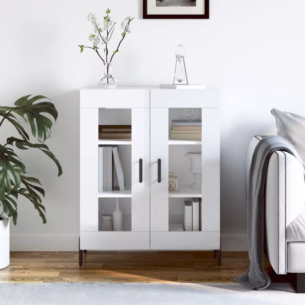 Berkfield Home Modern High Gloss White Sideboard W/D/H: 69.5 x 34 x 90 cm – 2