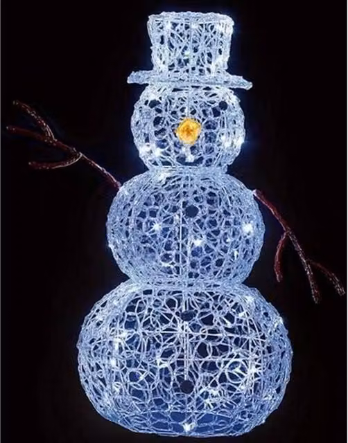 Premier White Acrylic LED Snowman
