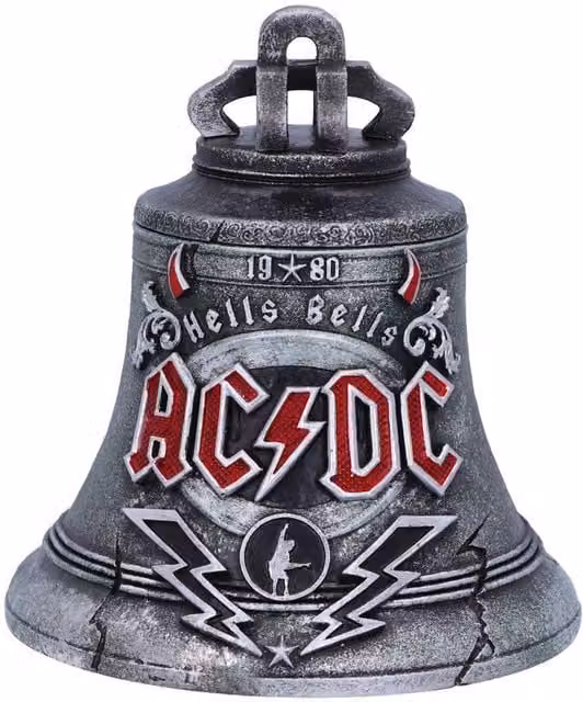 Nemesis Now ACDC Hells Bells Resin Trinket Box with Lid in Silver and Grey, H 13 cm
