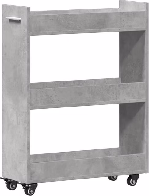Berkfield Home Cabinet with Wheels in Concrete Grey, W/D/H: 60 x 22 x 79 cm