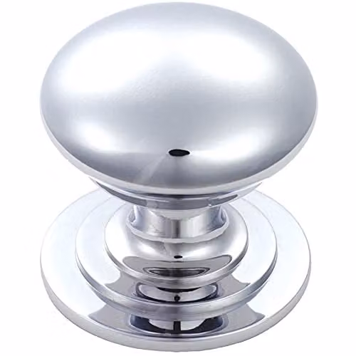 Loops Victorian Round Cupboard Door Knob in Polished Chrome, 50mm Diameter
