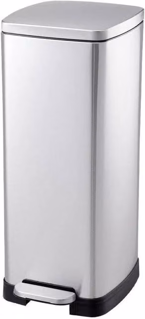 KORVIXA 30L Stainless Steel Pedal Trash Can in Silver