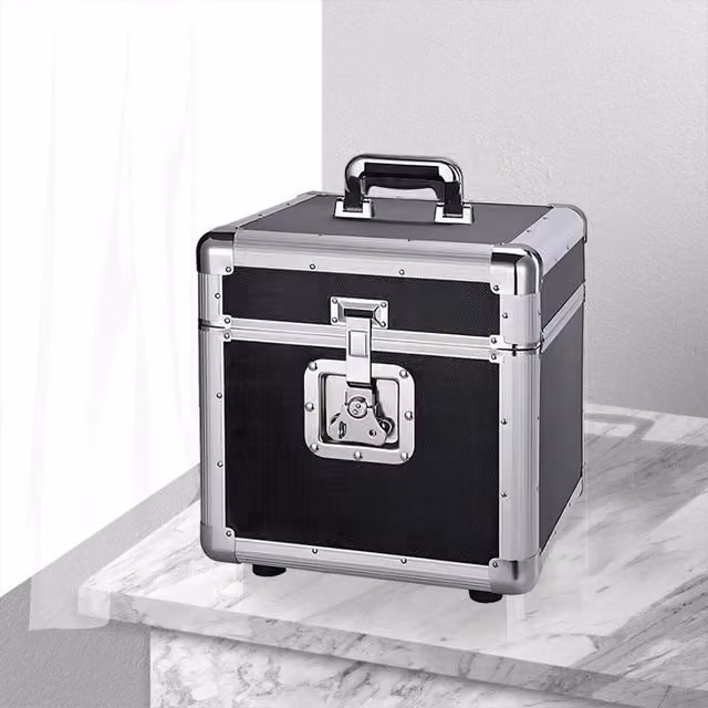 Havendro Black Vinyl Record Storage Flight Carry Case for 12 inch Records