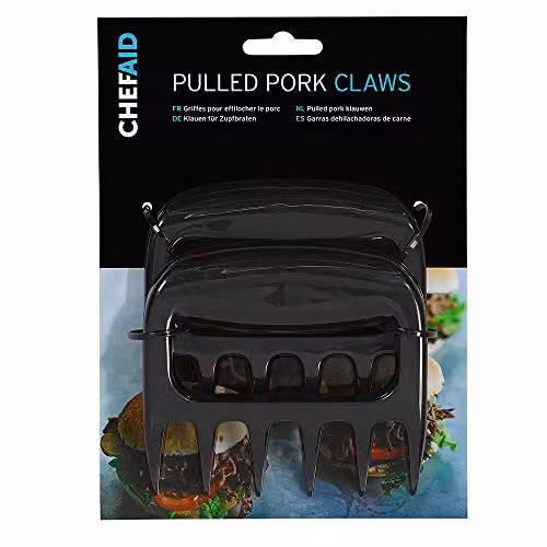 Chef Aid Black Heavy Duty Pulled Pork Claws Tongs, Heat Resistant and Dishwasher Safe
